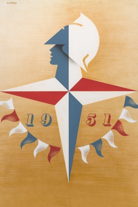 Original artwork for Games's Festival of Britain emblem, 1948