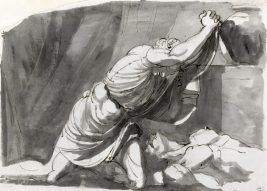 Achilles Lamenting for Patroclus. Drawing - Henry Fuseli